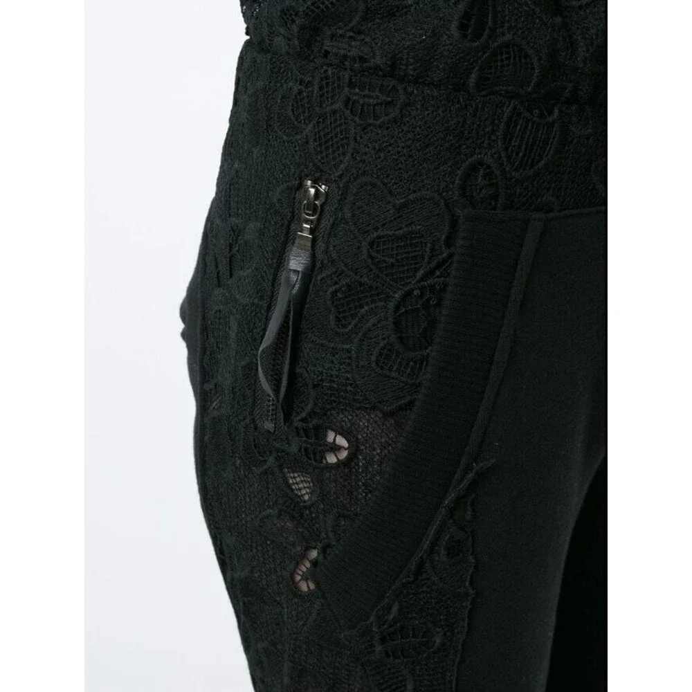 Andrea Bogosian Track Pants NWT Black Lace Suzanne Trousers Retail $477 Size S - Picture 4 of 8